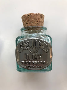 Fiole carré en verre DDAY Juno Beach 6 juin 1944